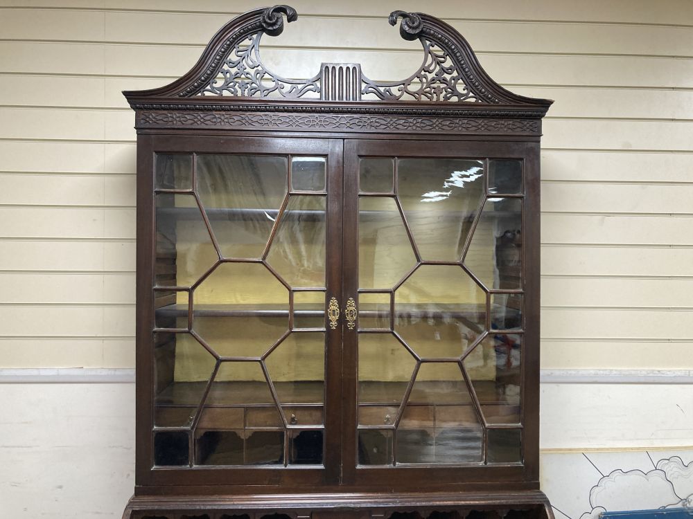 A George III mahogany bureau bookcase, width 107cm depth 59cm height 206cm